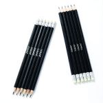 Black Wooden Pencil with Eraser - Image 2