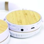 Custom Bamboo Bluetooth Headphones with Logo Engraving - Image 3