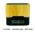 Cube Bamboo Bluetooth Speaker with RGB Light - Image 4
