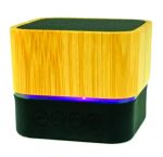 Cube Bamboo Bluetooth Speaker with RGB Light - Image 5