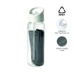 RPET sports water bottle with leakproof flip-top straw lid
