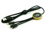Custom 3-in-1 Braided Charging and Data Cable with Light up Logo - Image 3