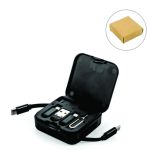 Custom Bamboo Retractable Charging Cable Set -  60W Fast Charging