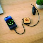 Custom Bamboo Retractable Charging Cable Set -  60W Fast Charging - Image 2
