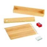 Wooden Coloured Pencil Set with Ruler Box - Image 3