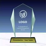 Crystal Award with Black Base in Wooden Box - Image 2