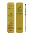 Ghaf seed pencil displayed beside the front and back of a kraft presentation card with planting instructions.