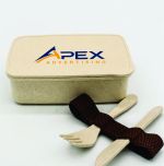 Custom Wheat Straw Lunch Box with Cutlery Set - Image 2