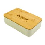 Custom Two-Tier Wheat Straw Lunch Box with Bamboo Lid - Image 2