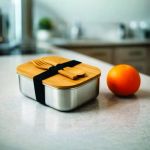 Custom Stainless Steel Lunch Box with Bamboo Lid & Cutlery - Image 4