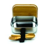 Custom Stainless Steel Lunch Box with Bamboo Lid & Cutlery - Image 5
