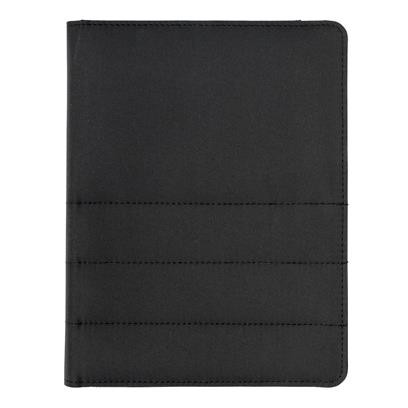 Executive organizer notebooks in black, grey and navy with phone pocket, card slots, pen holder and writing pad