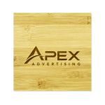 Custom Square Bamboo Coaster Set with Wooden Holder - Image 2