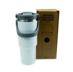 30oz Double-Wall Stainless Steel Travel Tumbler with Folding Handle - Image 7