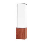 Custom Rectangular Crystal Column Award with Wooden Base - Image 3