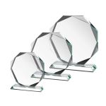 Faceted Octagon Crystal Award Trophy