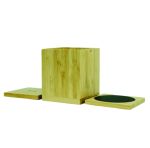 Bamboo Desk Organizer with 15W Wireless Charger & Mug Warmer - Image 3