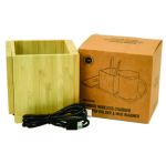 Bamboo Desk Organizer with 15W Wireless Charger & Mug Warmer - Image 7