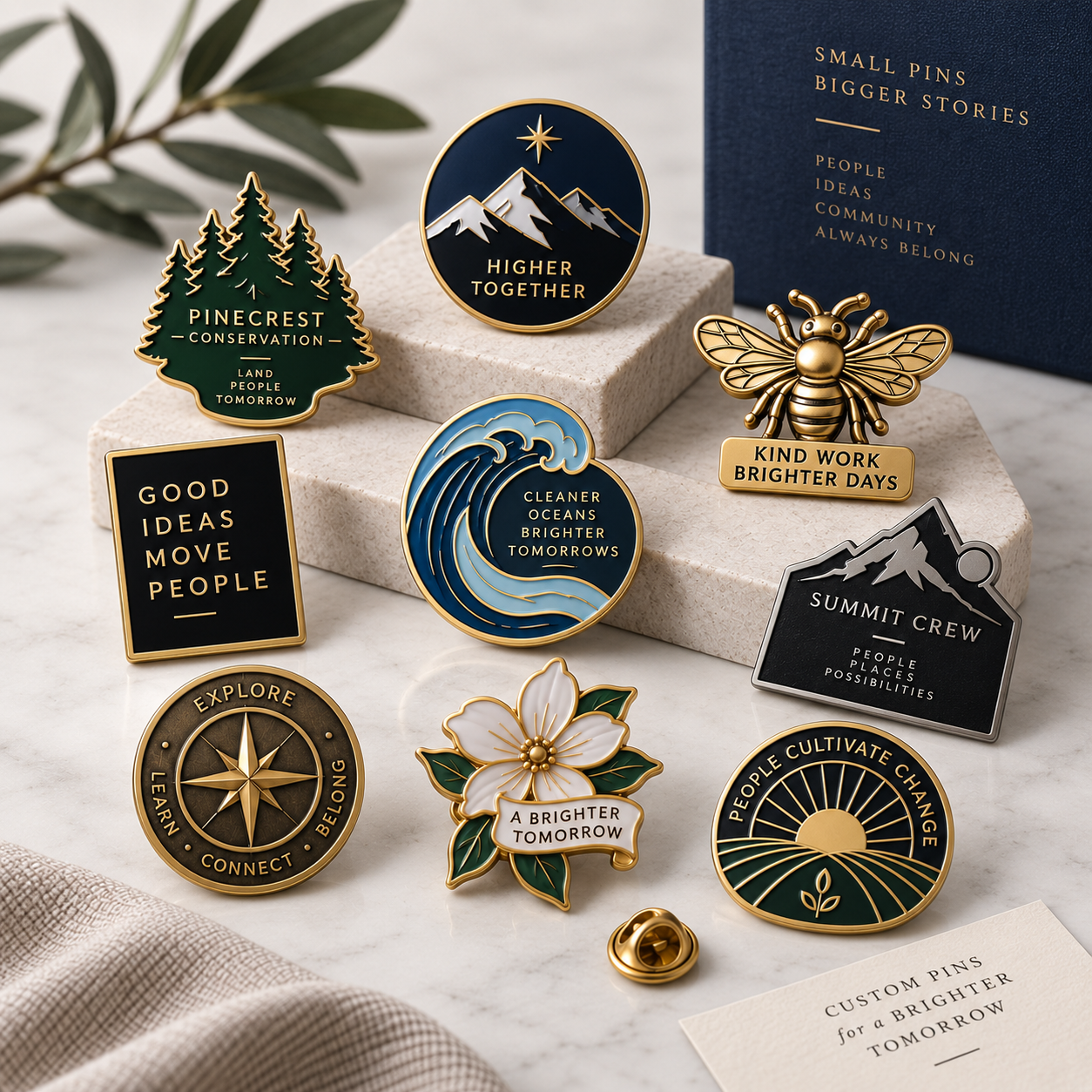Premium custom enamel and metal lapel pins in Dubai UAE