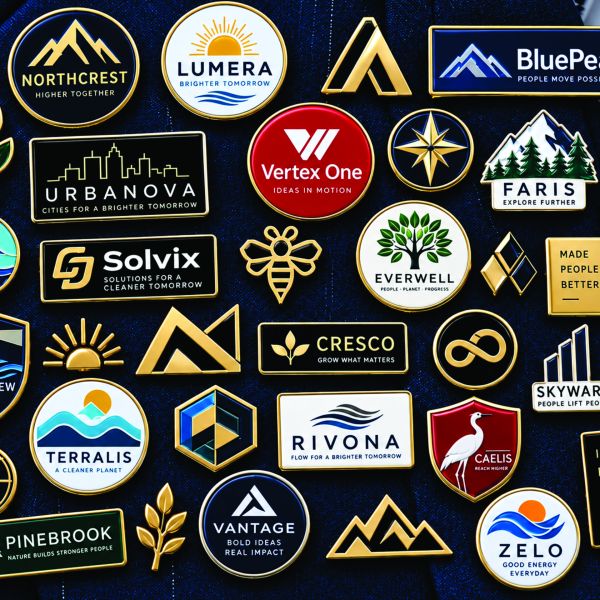 Custom hard enamel lapel pins with company logos in Dubai UAE