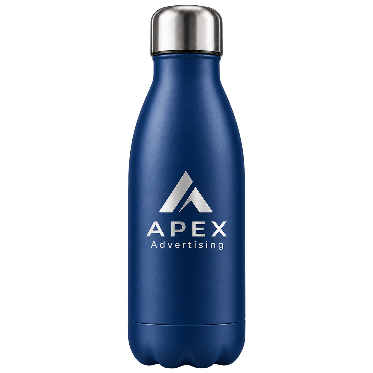 Custom branded water bottle with Apex Advertising logo in Dubai UAE